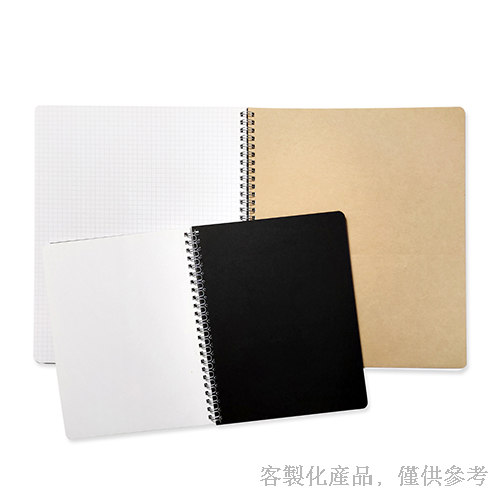 筆記本_客製化黑卡燙金雙線圈筆記本
